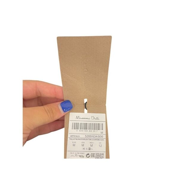 Massimo Dutti Womens Midi Skirt Medium M Black Pleated Wool Blend 5200/634 NWT - Picture 7 of 16